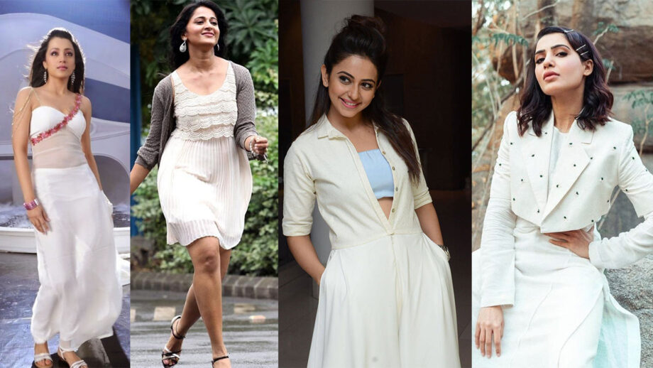 Trisha Krishnan, Anushka Shetty, Rakul Preet Singh, Samantha Akkineni: Which Diva Pulled Off The White Outfit Better?