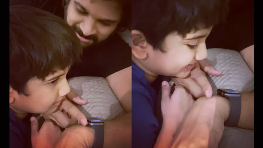Allu Arjun's adorable father-son moment caught on camera