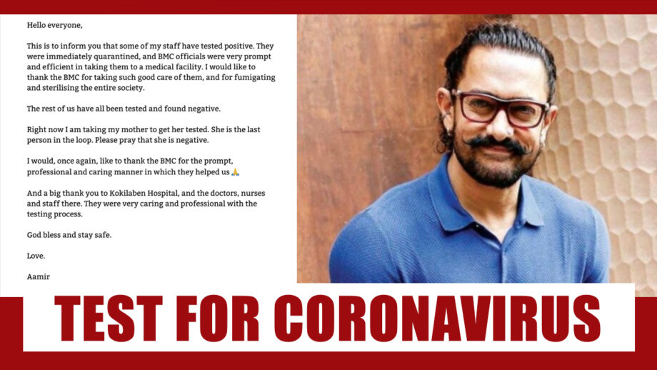 Aamir Khan and family test for Coronavirus