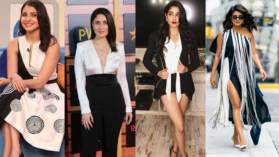 All the times Anushka Sharma, Kareena Kapoor, Janhvi Kapoor And Priyanka Chopra Slew In Black And White Look 8