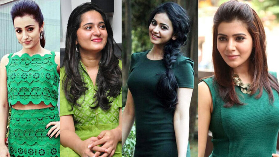 All The Times Trisha Krishnan, Anushka Shetty, Rakul Preet Singh, And Samantha Akkineni Stunned In GREEN; See Pics 7