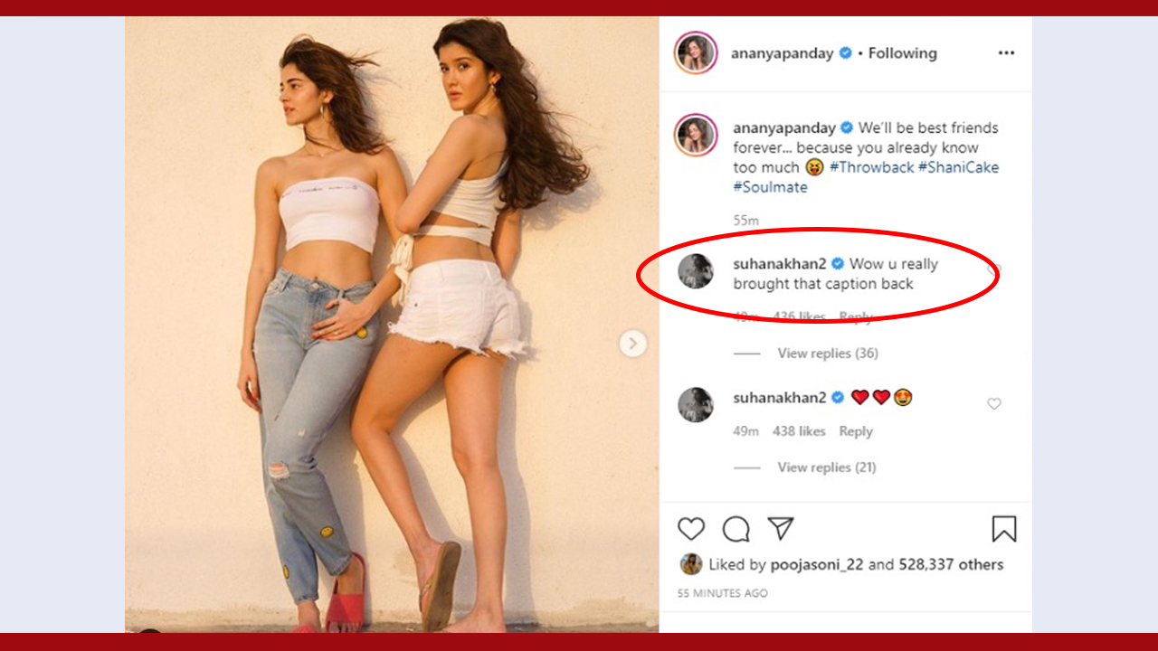 Ananya Panday shares hot picture on social media, check what good friend Suhana Khan commented