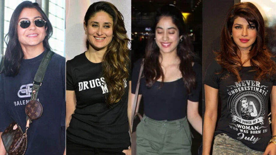 Anushka Sharma, Kareena Kapoor, Janhvi Kapoor, Priyanka Chopra In Black Tee: Who Wore It Better? 1