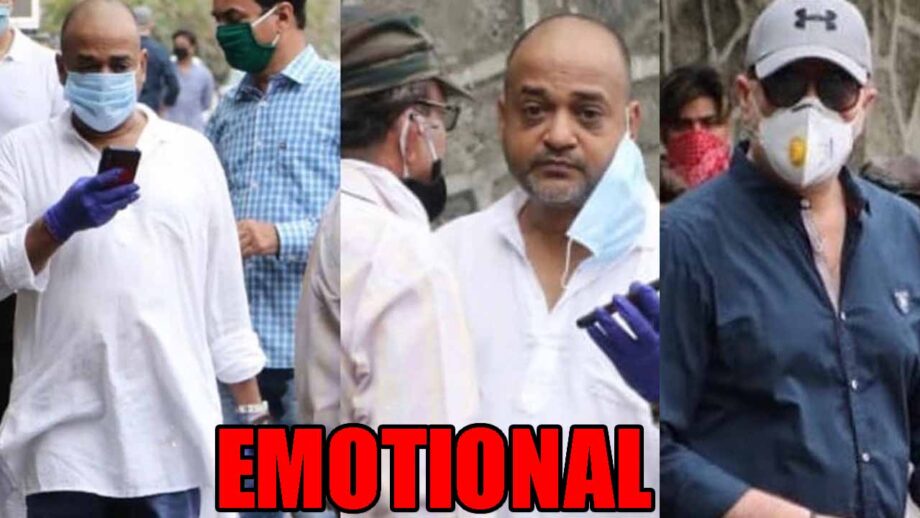 Emotional and teary-eyed Sajid at brother Wajid Khan's funeral; Aditya Pancholi seen too