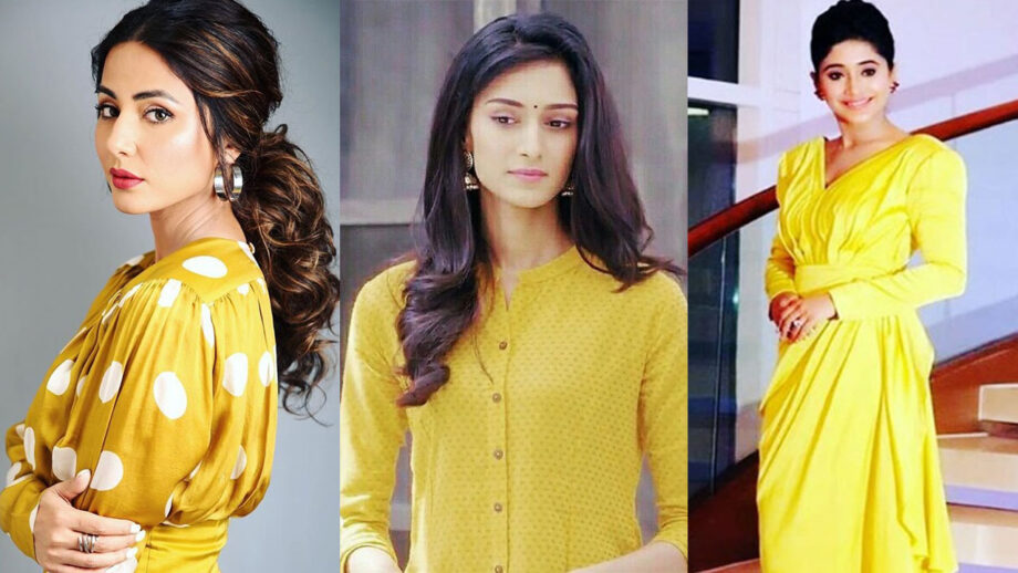 Hina Khan, Erica Fernandes And Shivangi Joshi Look Effortlessly Charming In Yellow Outfits 9