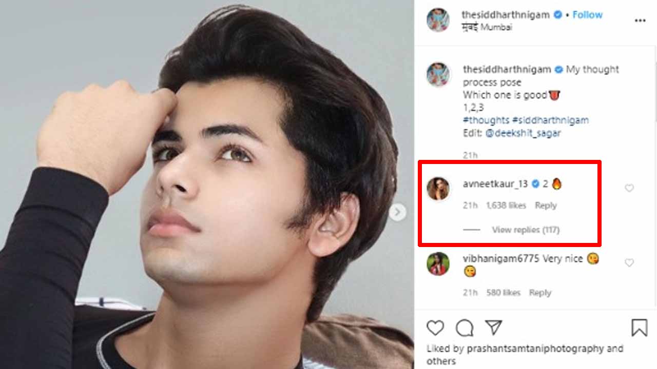 Internet on fire; Siddharth Nigam asks to rate his picture, Avneen Kaur comments with 'fire' emoji