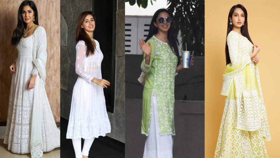 Katrina Kaif, Disha Patani, Kiara Advani, Nora Fatehi: Glam Up In These 4 Chikankari Outfits For Casual Look 1