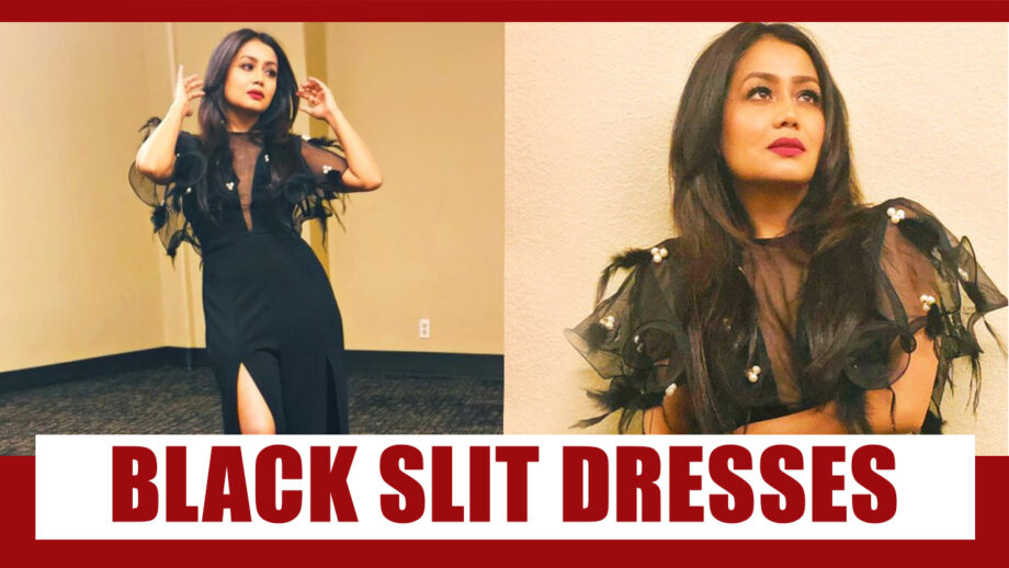 Neha Kakkar Stunning In Black Slit Dress