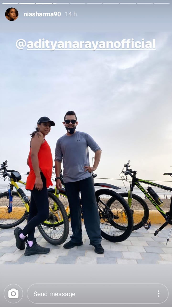 Nia Sharma goes cycling with Aditya Narayan 1
