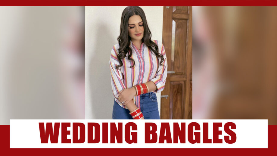 OMG!! Himanshi Khurana decked up in wedding bangles, fan questions on marriage