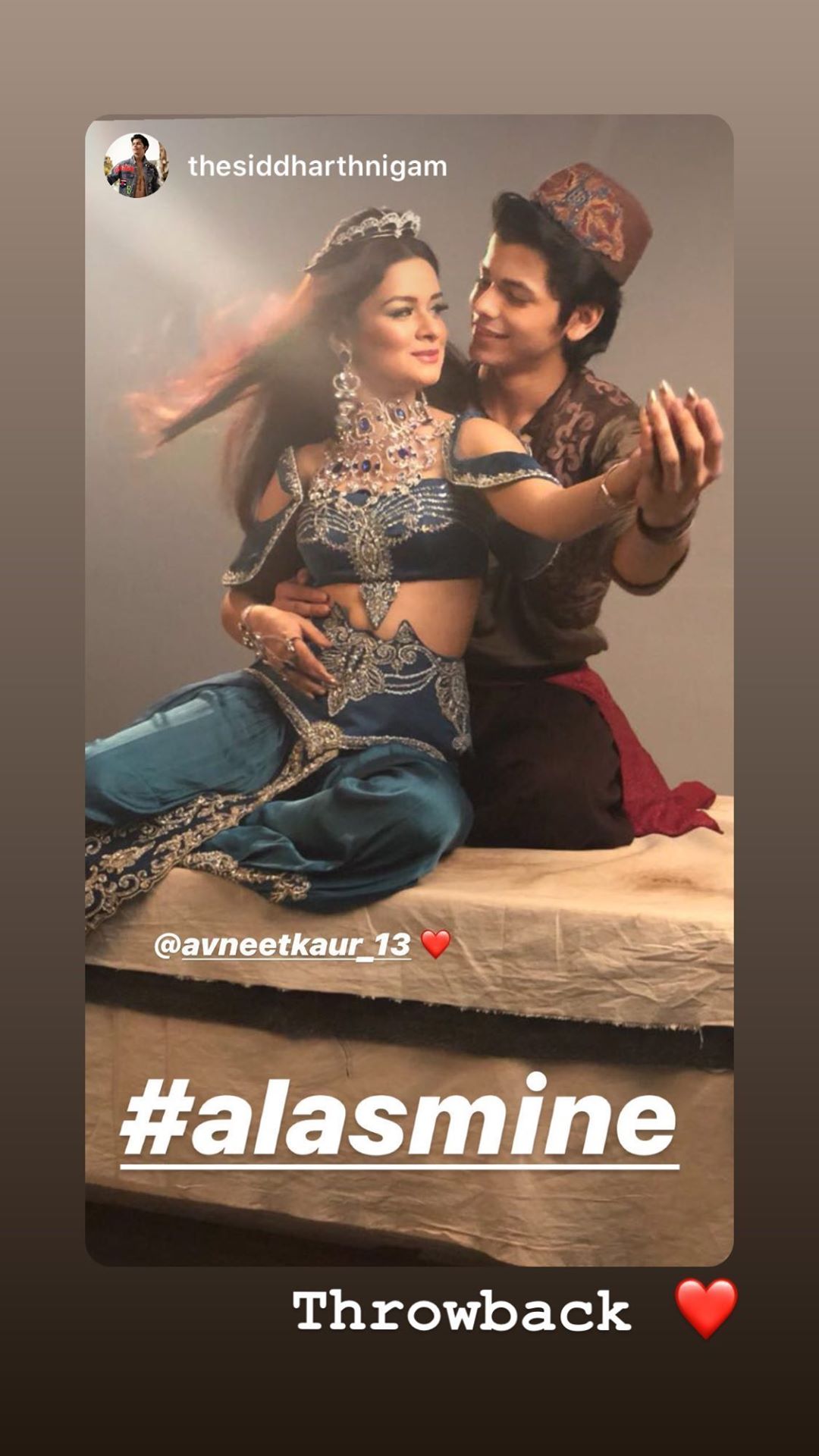 Siddharth Nigam Shares Romantic Picture From Aladdin Show Tags Avneet 