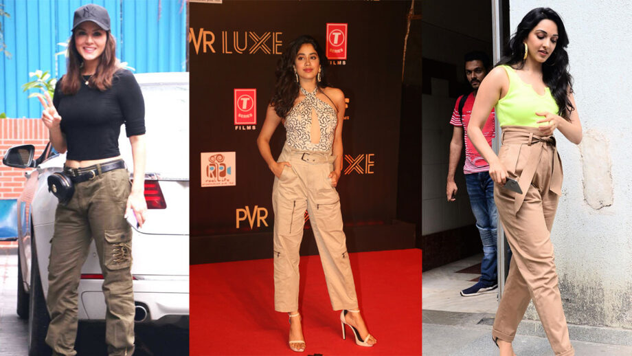 Sunny Leone VS Janhvi Kapoor VS Kiara Advani: Whose cargo trouser pants' style is better?