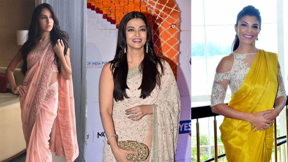 Take A Look! How Nora Fatehi, Aishwarya Rai Bachchan, Jacqueline Fernandez Carry Off The Saree Effortlessly