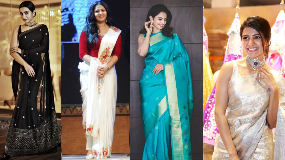 Trisha Krishnan, Anushka Shetty, Rakul Preet Singh, And Samantha Akkineni Can't Get Enough Of Party Sarees