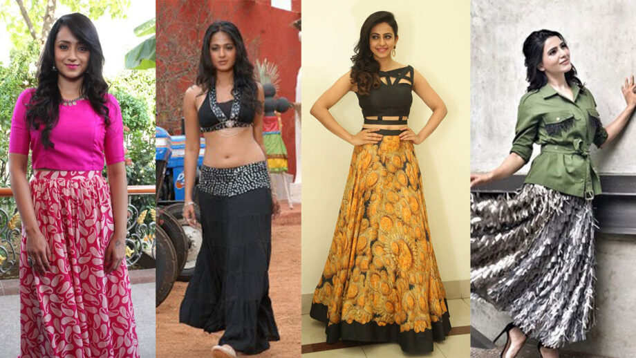 Trisha Krishnan, Anushka Shetty, Rakul Preet Singh, Samantha Akkineni's Love For Skirts Is Giving Us Major Fashion Goals 8