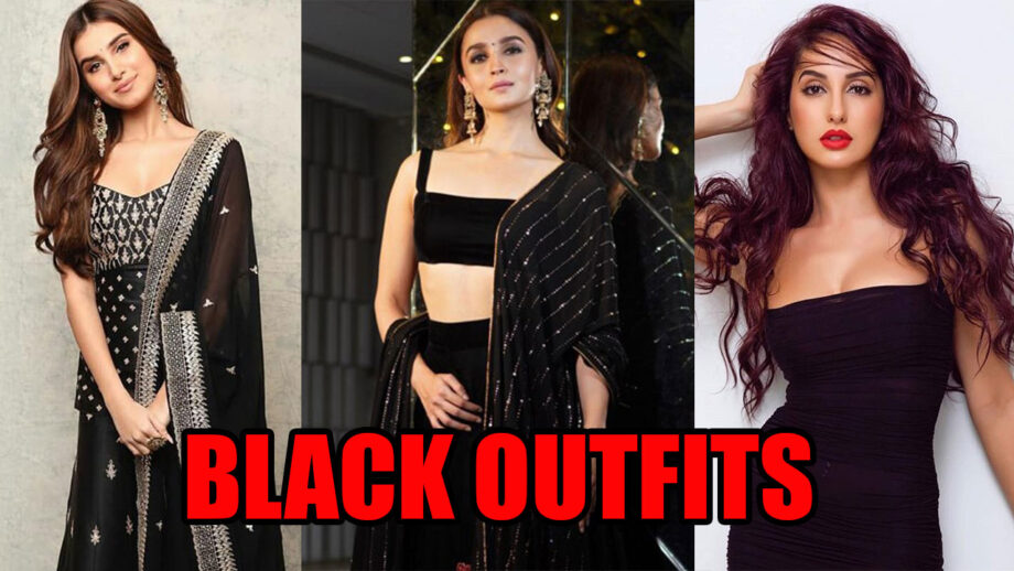 Black Love: Bollywood Hotties Tara Sutaria, Alia Bhatt and Nora Fatehi In Their Epic Black Outfit Looks 4