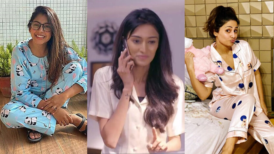 Casual Style: Hina Khan, Erica Fernandes And Niti Taylor's Cute And Comfy Pajamas 9