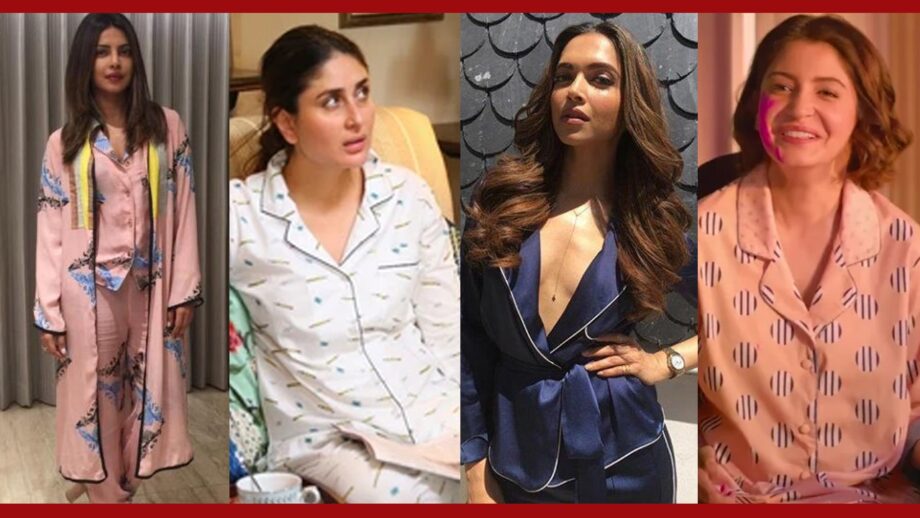 Casual Style: Priyanka Chopra, Kareena Kapoor, Deepika Padukone, Anushka Sharma: Cute And Comfy Pajamas 4