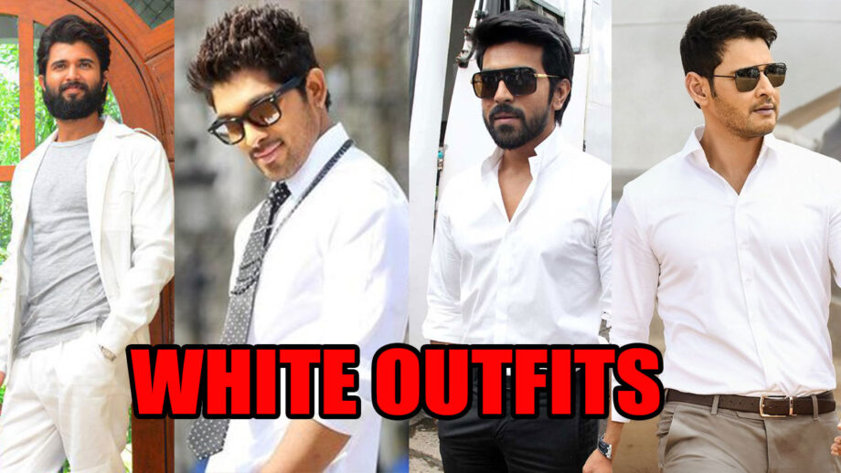 Clear Whites: Vijay Deverakonda, Allu Arjun, Ram Charan, and Mahesh Babu's White Outfits To Adore 4