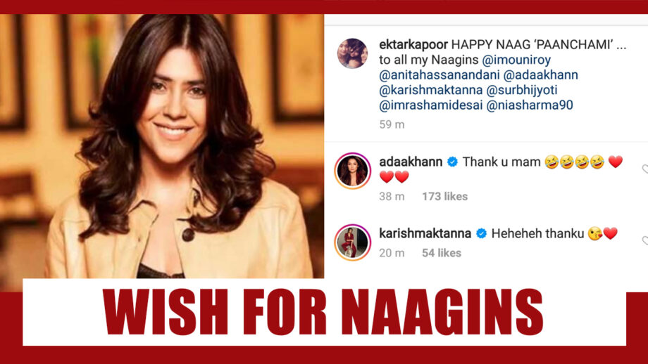 Ekta Kapoor’s Naag Panchami Wish For her Naagins; Karishma Tanna And Adaa Khan Comment 1
