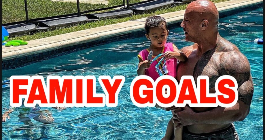 Family Goals: Dwayne Johnson aka Rock enjoys a swimming session with family, check out