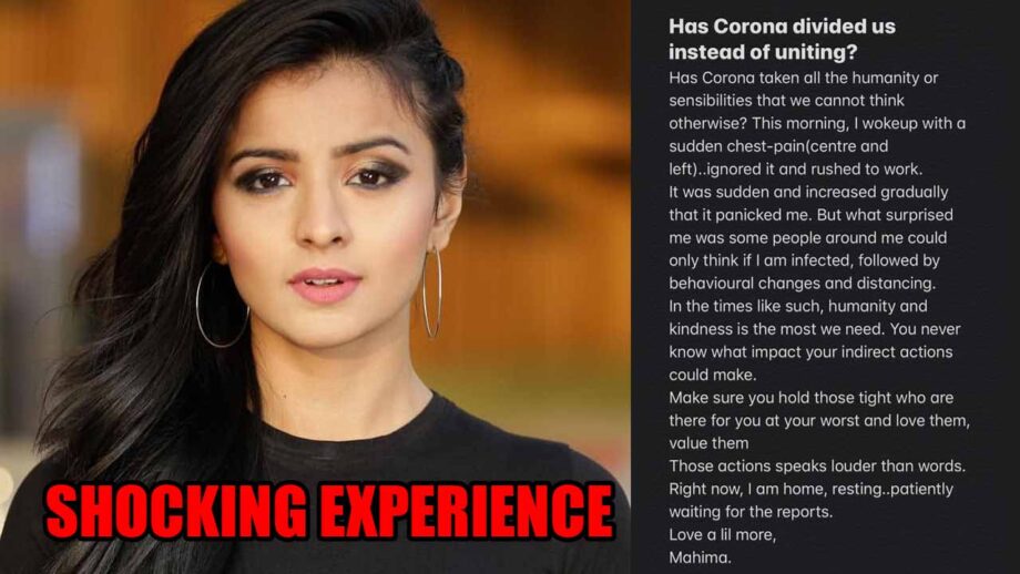 Has Corona taken away all humanity? Writes Mahima Makwana of experience post severe chest pain 1