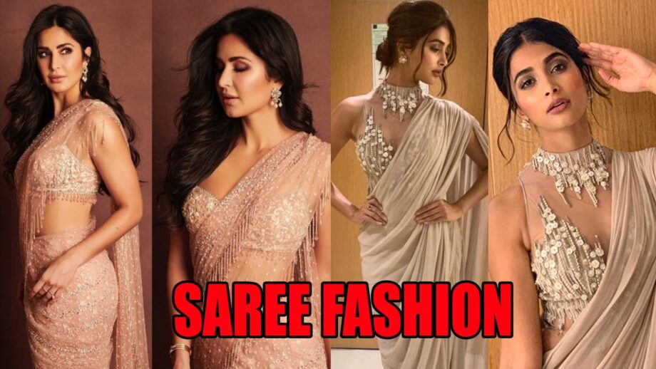 Katrina Kaif VS Pooja Hegde: Who Wore Embellished Saree Better?