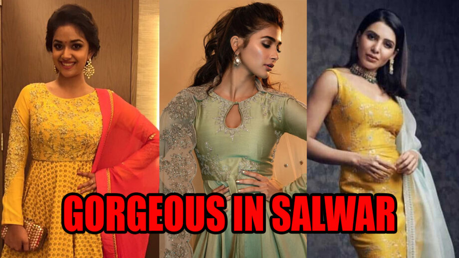 Keerthy Suresh, Pooja Hegde, Samantha Akkineni: Who Looks The Most Gorgeous In A Designer Salwar Kameez? v