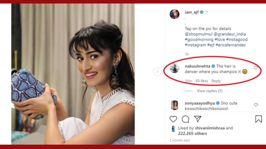 Erica Fernandes shares latest post, Nakuul Mehta posts hilarious comment