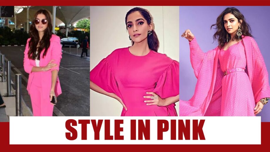 Pink Glow: Glowing Pink Styles To Copy From Tara Sutaria, Sonam Kapoor and Deepika Padukone 3