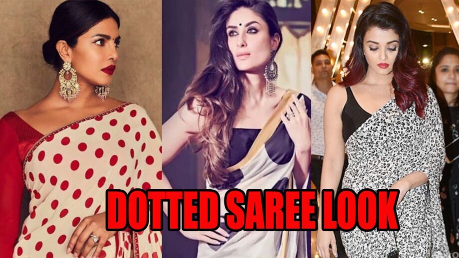 Priyanka Chopra, Kareena Kapoor & Aishwarya Rai Bachchan show how to stun in a dotted saree 3