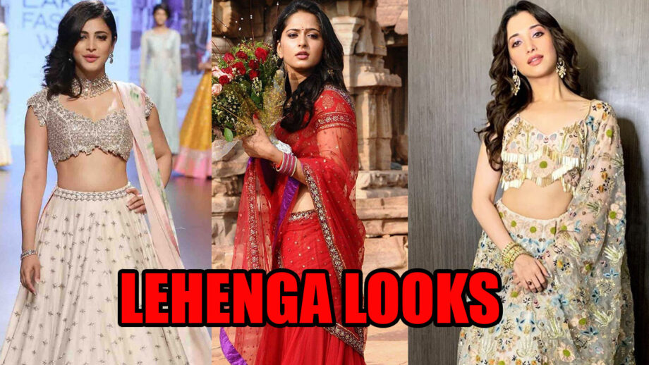 Prove Your Love For Traditions With These Lehenga Outfits From Shruti Haasan, Anushka Shetty, and Tamannaah Bhatia 3