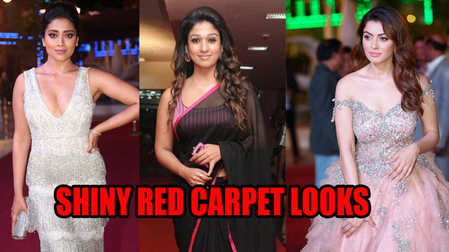 Shine Like A Star In These Shiny Red carpets Looks From Shriya Saran, Nayanthara, and Hansika Motwani 3