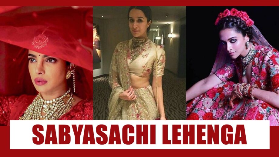 Style This Gorgeous Sabyasachi Lehenga With A Classy Makeup Look Just Like Priyanka Chopra, Shraddha Kapoor And Deepika Padukone 3