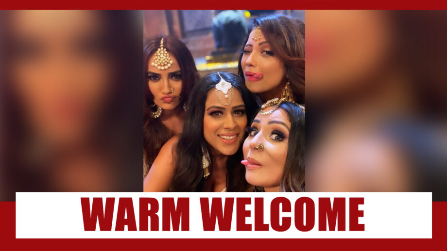 Surbhi Jyoti, Nia Sharma and Adaa Kha give Hina Khan a warm welcome to Naagvansh 1