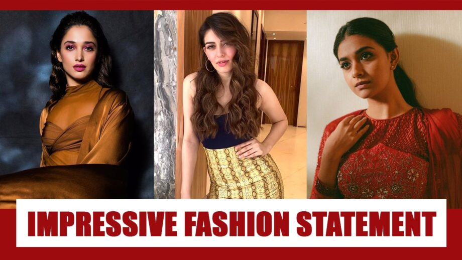 Tamannaah Bhatia, Hansika Motwani and Keerthy Suresh's Impressive Fashion Statement 3