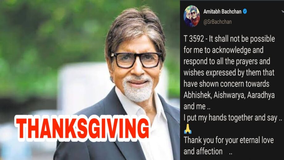 Thank you for the love' - Amitabh Bachchan thanks fans for the love during Coronavirus crisis 1