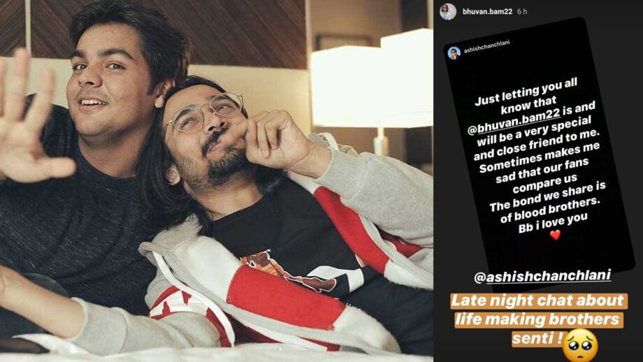 “The bond we share is of blood brothers, Bb I love you”, Ashish Chanchlani posts heartwarming message for Bhuvan Bam 1