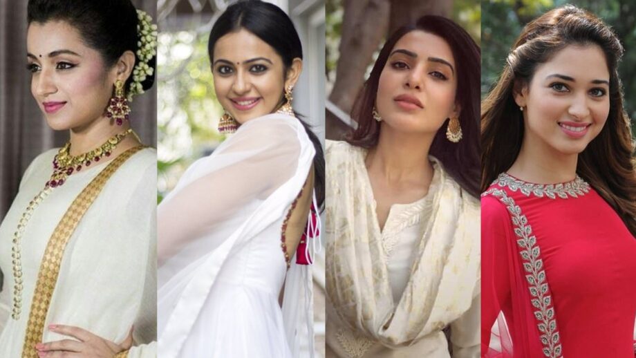 Trisha Krishnan, Rakul Preet Singh, Samantha Akkineni & Tamannaah Akkineni, who carries the three-piece suit the best? 4