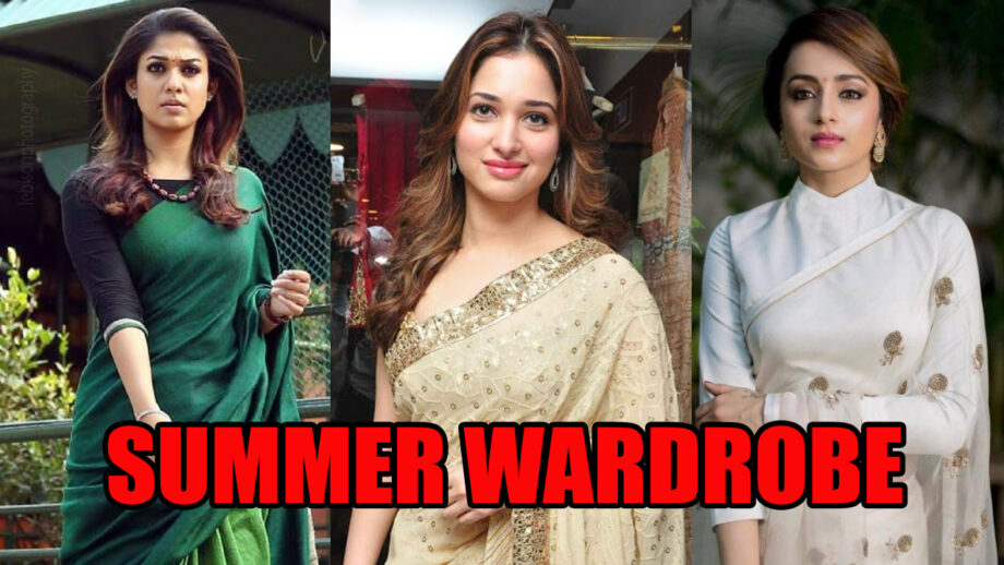 Upgrade Wardrobe: Nayanthara, Tamannah Bhatia And Trisha Krishnan's Different Saree Colours For Your Summer Wardrobe!