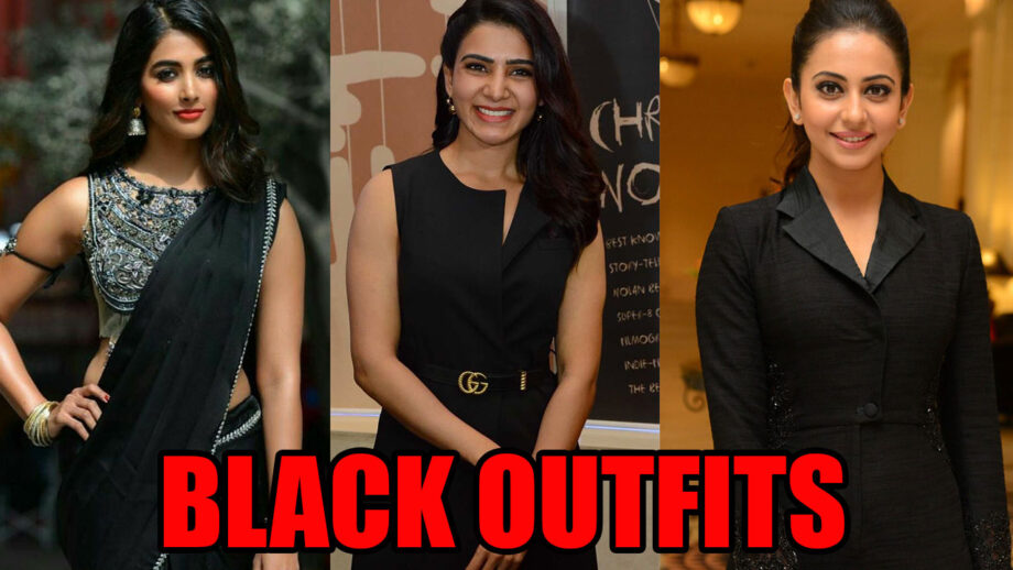 Addicted To Black? Take Notes From Pooja Hegde, Samantha Akkineni And Rakul Preet Singh's Stylish Black Outfits 6