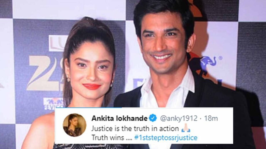 CBI investigation for Sushant Singh Rajput: Ankita Lokhande writes 'Justice is the truth in action, truth wins'