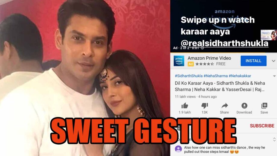Check out Shehnaaz Gill's sweet gesture for Sidharth Shukla