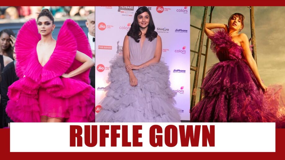 Deepika Padukone Vs Alia Bhatt Vs Nora Fatehi: Who looks best in a stylish Ruffle Gown?