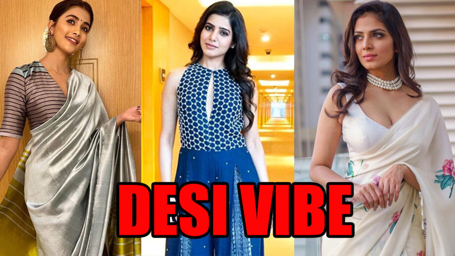 Desi Vibe: Pooja Hegde, Samantha Akkineni, And Malavika Mohanan Give Us Relaxing Desi Vibes With Minimal Styling 6