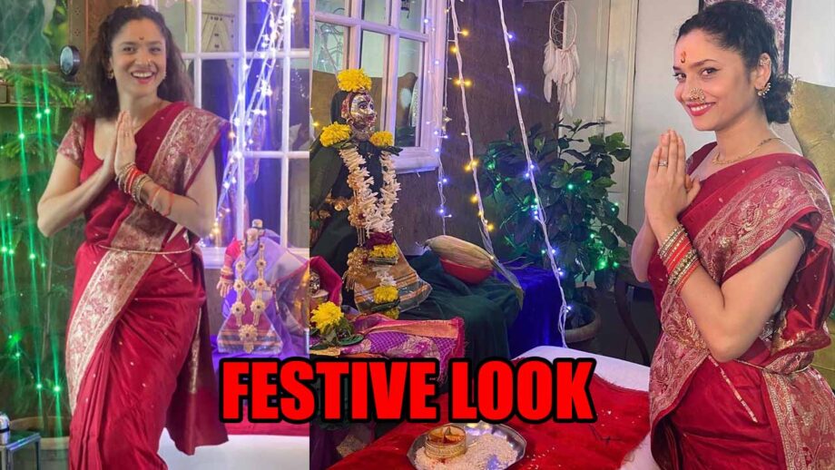 Gauri Ganpati Pujan: Ankita Lokhande's RED Traditional Saree Is The Festive Look We All Need