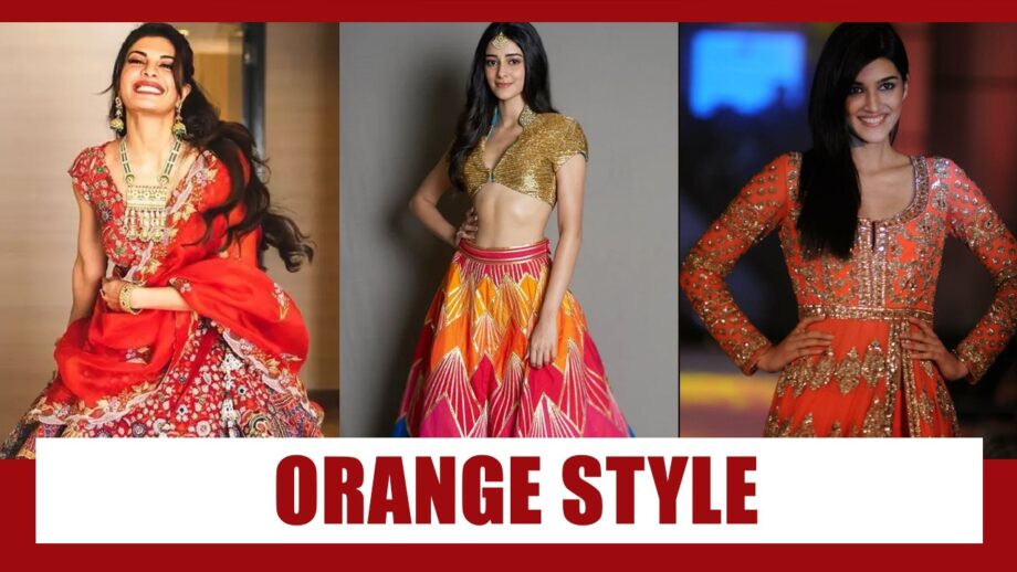 Go Orange! Taking Inspiration From Jacqueline Fernandez, Ananya Panday And Kriti Sanon For Ethnic Wardrobe