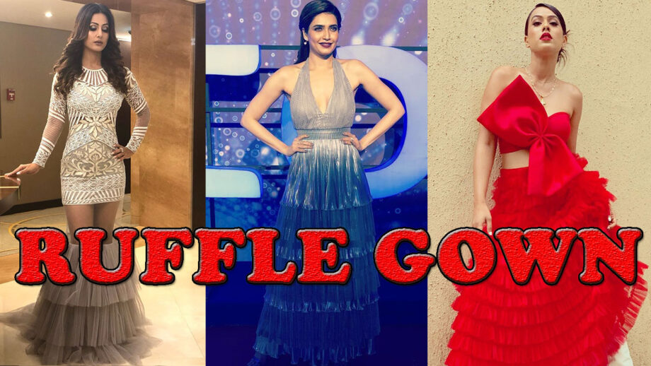 Hina Khan Vs Karishma Tanna Vs Nia Sharma: Who Flaunts In Ruffle Gown Gracefully?