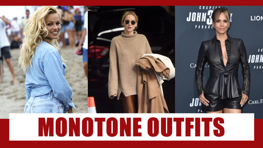 How To Style In Monotone Outfits? Learn From Pamela Anderson, Jennifer Lawrence, Halle Berry 3