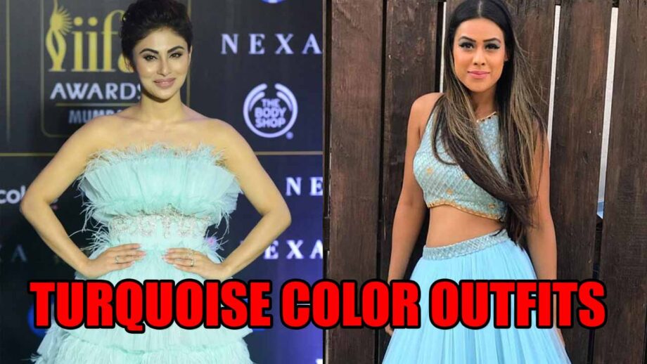 How To Style Sophisticated Turquoise Color Outfits? Learn From Mouni Roy And Nia Sharma